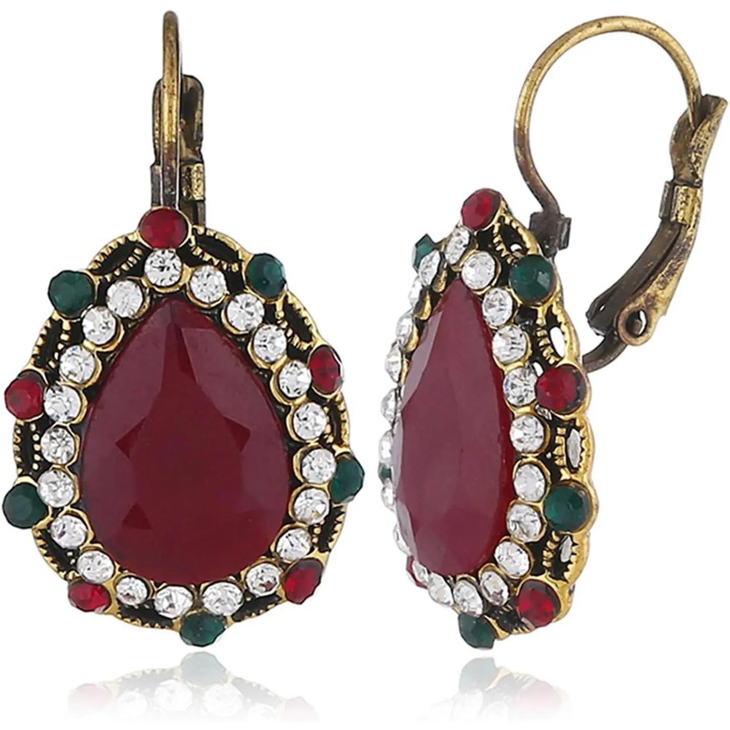 Bohemian Drop Earrings for Women, Lightweight Floral Enamel Round Disc Dangles, Ethnic Silver-Tone Jewelry for Party Wear