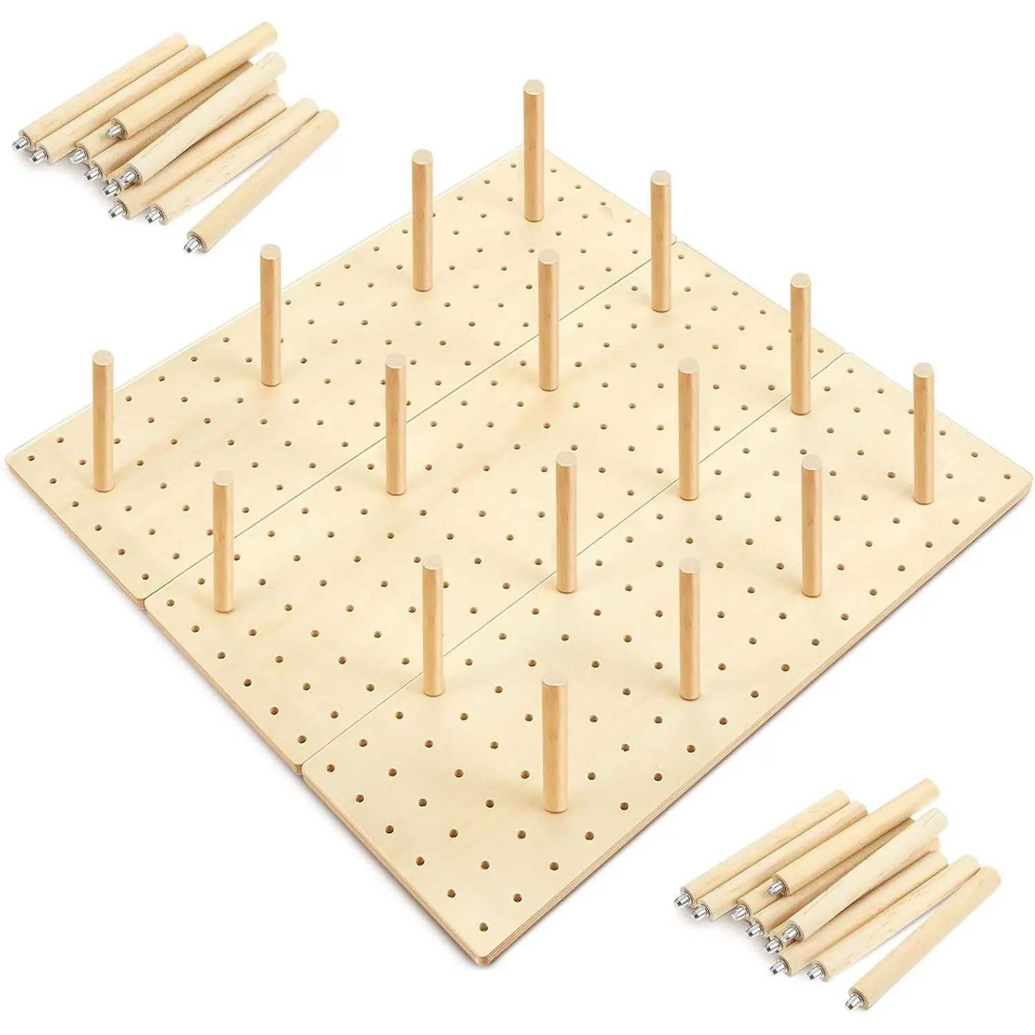3 count  Pegboard Drawer Organizer with 32 Pegs Wooden Peg Board Drawer Shelf Organizer Adjustable Peg System for Dishes Plate Pot Container Cookware Utensil Kitchen(,17 x 5.91 in)
