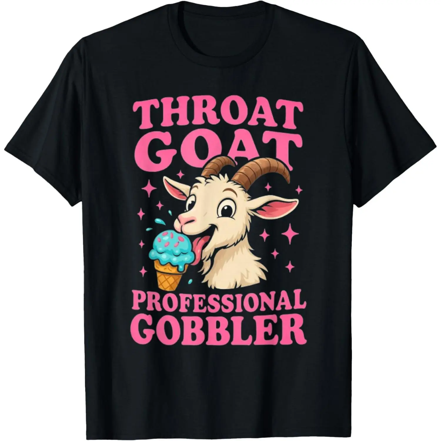 Unisex Classic T-Shirt with Throat Goat Inappropriate Humor Graphic, Tshirt, Top, Relaxed Fit, Shortsleeve, Breathable, Cotton