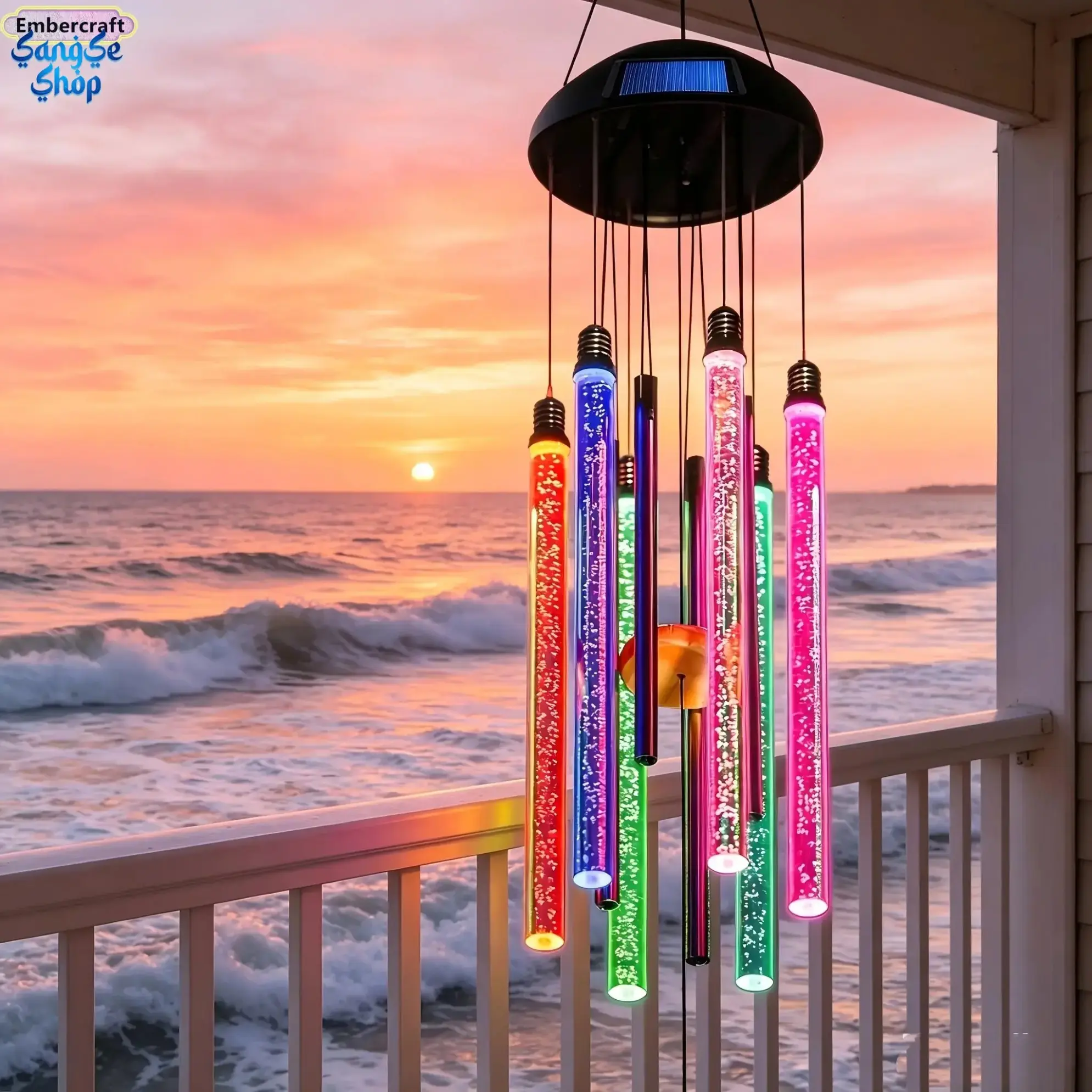 Viral Solar LED Wind Chime Light, Aesthetic Hanging Garden Lantern with Swaying Glow & Soft Chime, Waterproof Outdoor Decor for Patio, Balcony, Yard & Porch - Cozy Nighttime Ambiance Must-Have summerwins