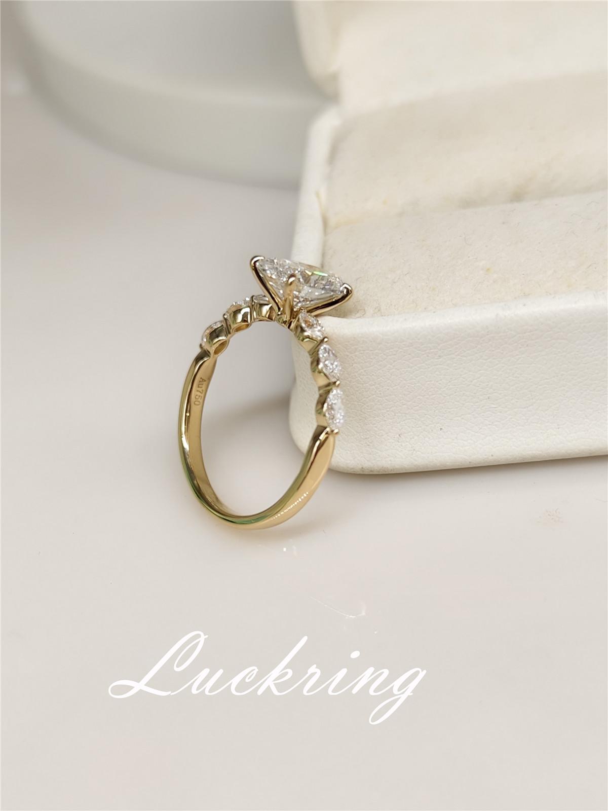 10K Solid Real gold Lab grown Diamond 4CT Oval IGI Diamond Ring Engagement ring Female MARQUISE 18K yellow gold wedding ring