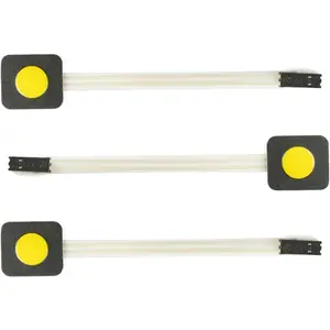 3 count 1x1 1 Key Membrane  Yellow MG001AA 1-Key Array Membrane   Off Display Microcontroller Extended Keyboard 2Pin Dupont DIY 23x20x0.8mm