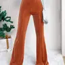 Women's Plain High Waist Flare Leg Pants, Casual Comfy Bell Bottom Trousers for Daily Wear, Ladies Bottoms for All Seasons