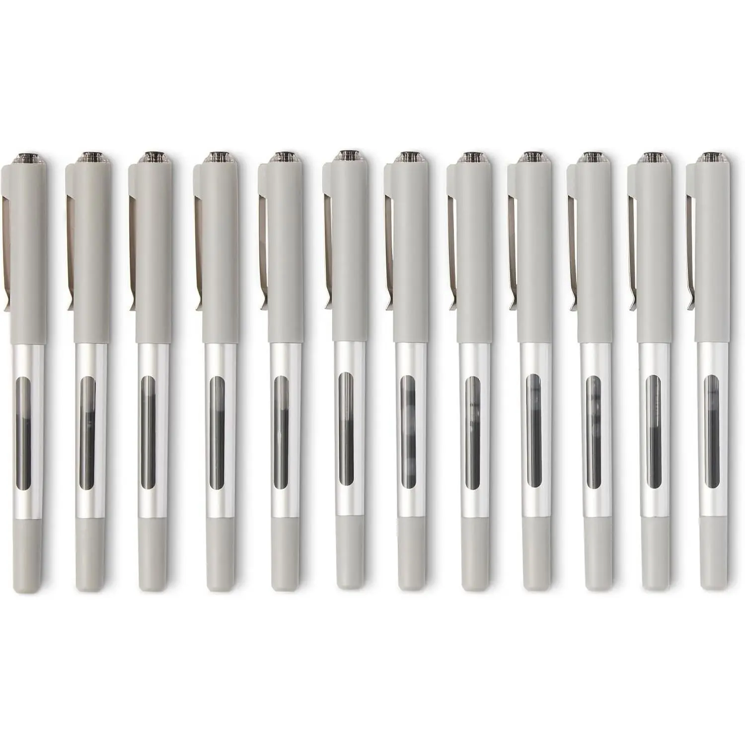 Liquid Ink Rollerball Pens, Fine-Tip, 0.7mm, Black, 12-Pack