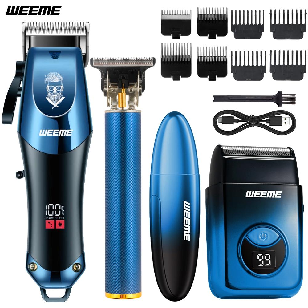 Weeme Electric Set for Men, USB Rechargeable Trimmer Kit with T-Head, Nose Hair Clipper, Perfect Gift for Him, Beard Hair Shaver, Multifunctional Clippers