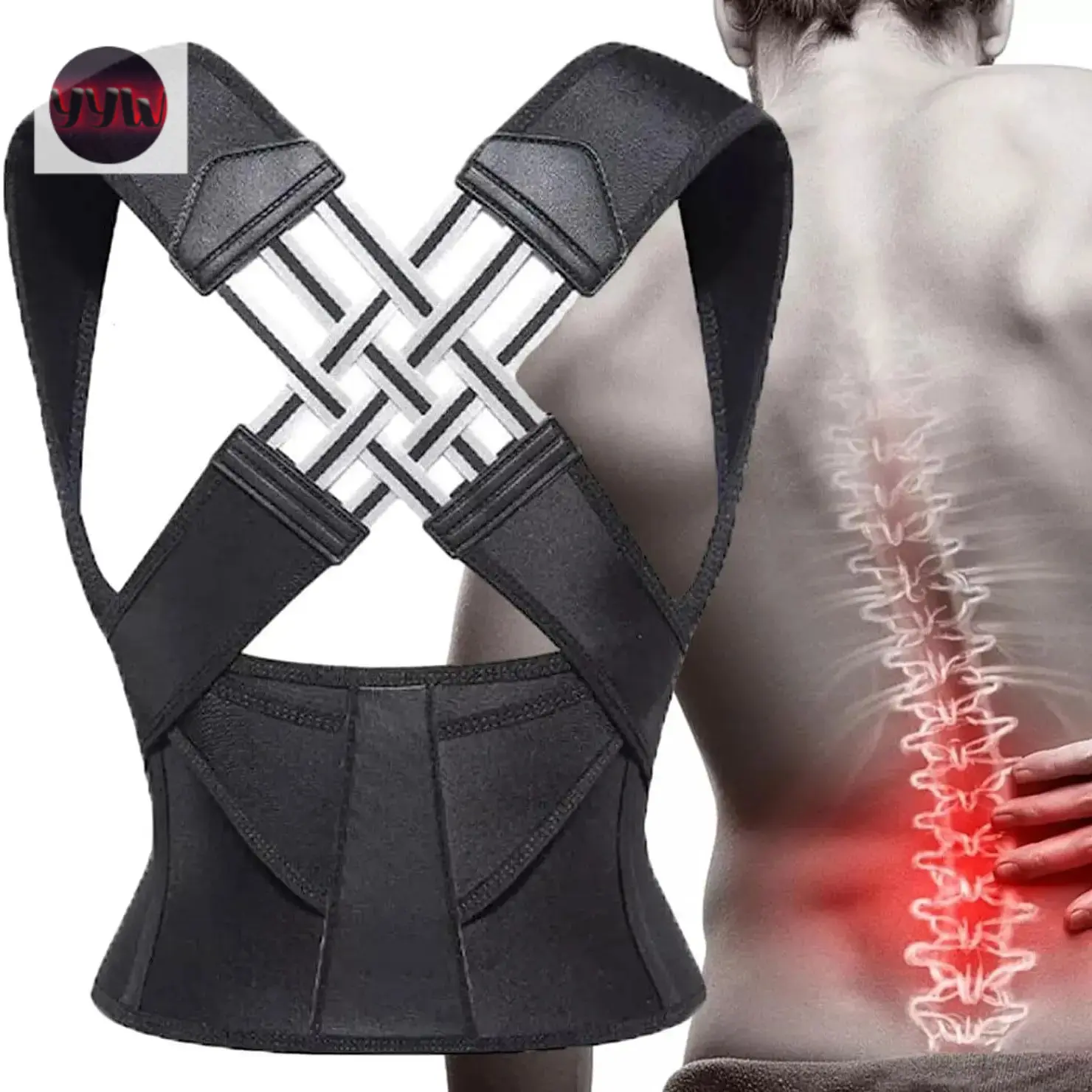 YYW1 Neck Pain Relief Anti Hunchback Brace Adjustable Back Support Posture Corrector Ergonomic Alignment Device Upper Back Pain Relief Sitting Work Home Study Hunchback Prevention,shoes for back to school,back to school shoes