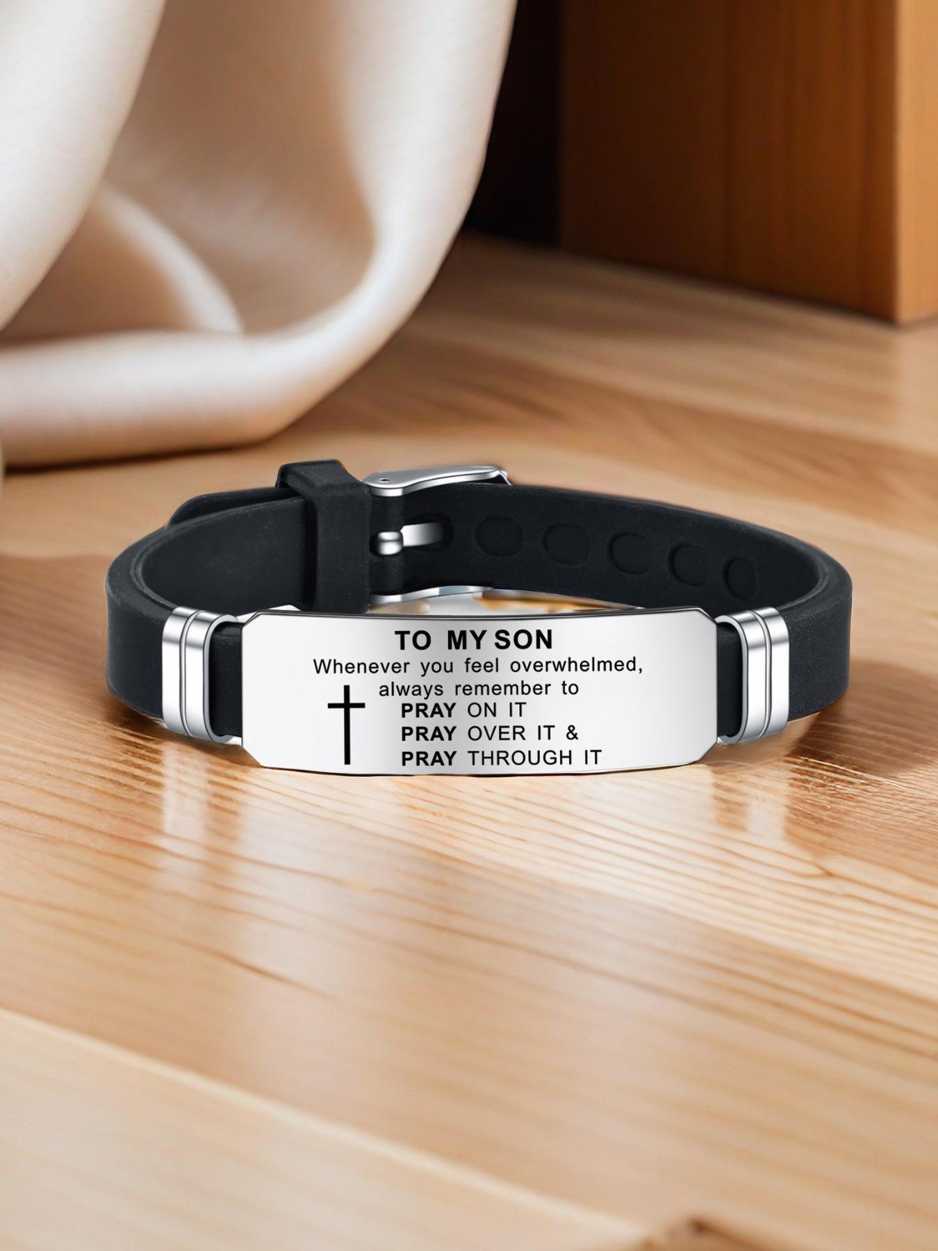 Stainless Steel Letter Pattern Buckle Decor Bracelet, Fashionable Bracelet for Men & Women, Trendy All-match & Exquisite Jewelry for Birthday Gift, Metal Bracelet