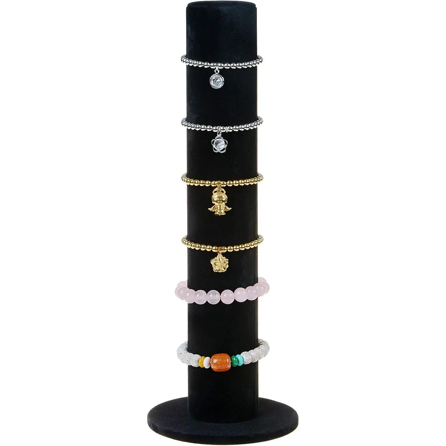 Vertical Tower  Bracelet Scrunchie Display Stand Bangle T-Bar Display Holder (Black)