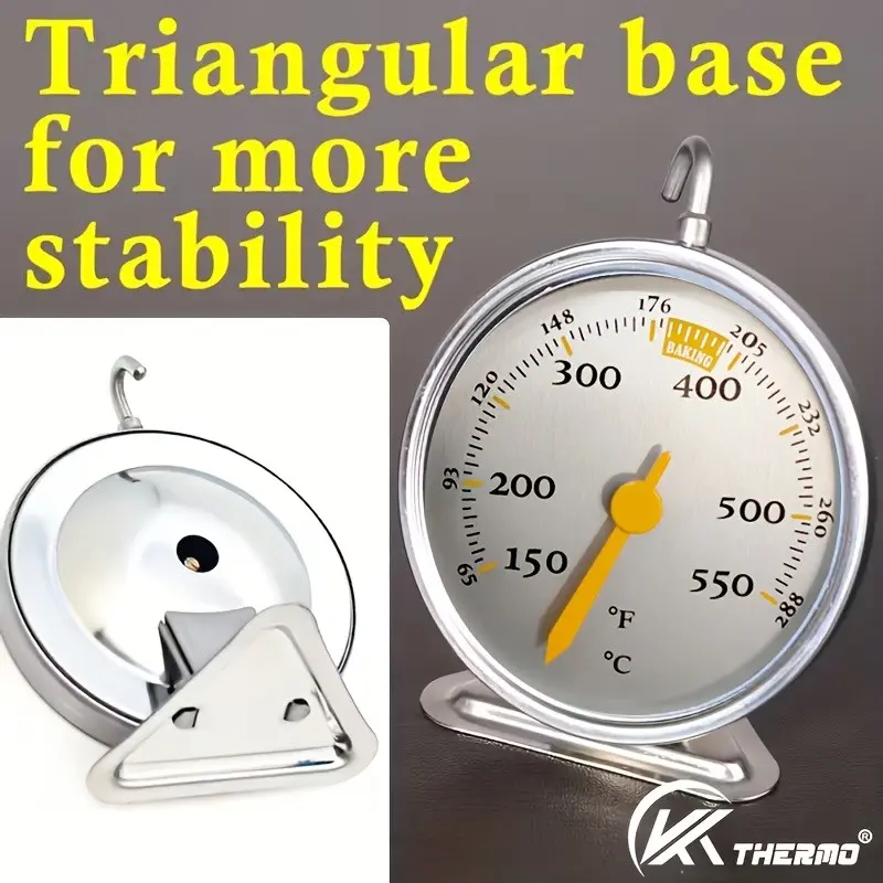 Baking Oven Thermometer Large Dial Instant Reading, Suitable for Ovens, Bakers, 360-Degree Rotatable, Easy Installation Kitchen Tool