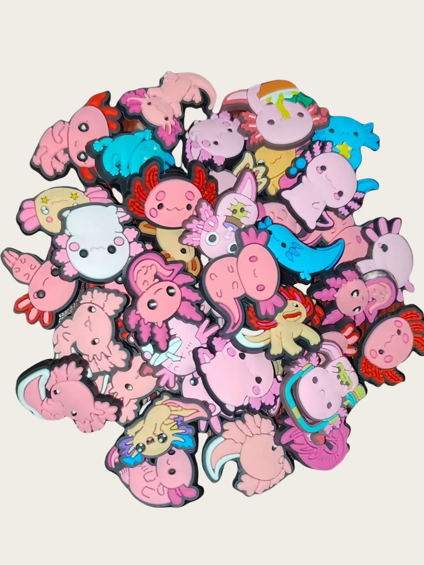 12/19/31 Pack Cute Salamander Shoe Charms Set, Kawaii Amphibian PVC Shoe Accessories, Clog Shoe Decorations, Detachable Clog Decor Ornaments Fit Croc Garden Slides Perforated Sandals, DIY Footwear Buckle Charms, Cute Gift for Kids Teens