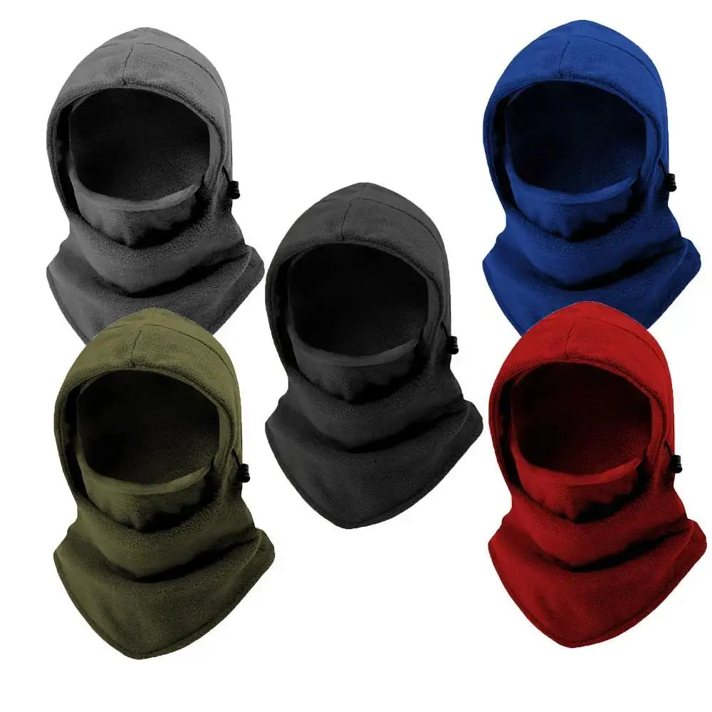 Fleece Balaclava Hood, Adjustable Drawstring Windproof Face And Neck Warmer, Lightweight Cold Protection Headwear For Winter Cycling, Skiing And Outdoor Activities