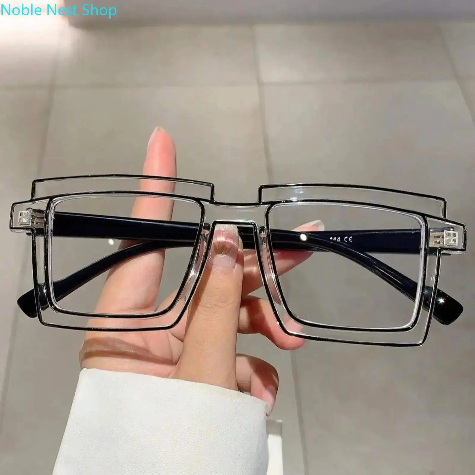 Oversized Square Eyeglasses Frame, Trendy Fashion Glasses for Men and Women, Decorative Eyewear for Office & Daily Wear, Trendy Square Frames, Oversized Look, Multiple Colors