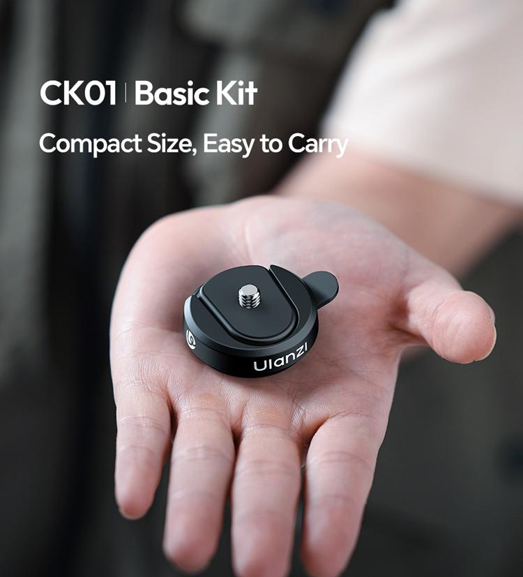 ULANZI CK02 Cka Quick Release Camera Backpack Mount Clip,CK01 Magnetic Mount Stand for DJI Osmo Pocket 4/3 Accessories, with Standard 1/4" Thread for Action Cameras Pocket 3 Expansion Adapter