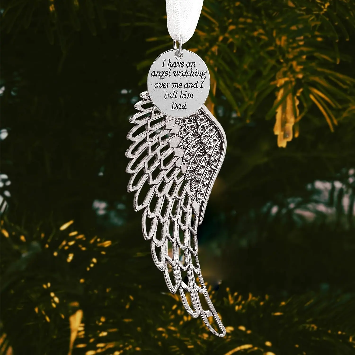 Memorial Christmas Ornament Angel , Sympathy Gifts for Loss of Dad in Memory of Loved  in Heaven  Remembrance Christmas Tree Decoration