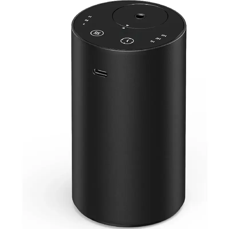 Minimalist Cylindrical Aluminum Alloy A3 Waterless Aroma Diffuser Humidifier - 2000mAh Rechargeable, Cordless Car-Friendly Aromatherapy Machine, 3 Mist Levels, Timer Setting, 48h Use, 5/10/15/20ml Bottles, Portable for Home, Office