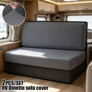 2pcs/set RV Dinette Sofa Covers Thin Breathable Dust-proof Seat Cover Bench Case Decor Four Season Universal Protective Cover Camper Car Sofa Slipcovers