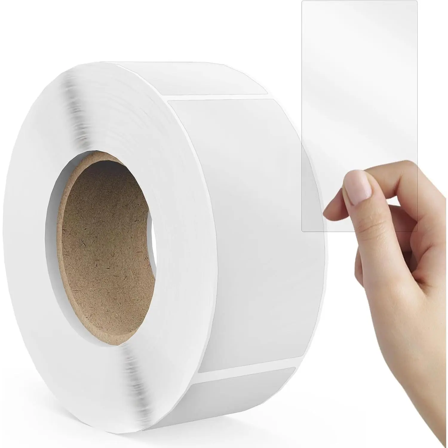 500 Pcs 3.2"x1.2" Thicken Clear Label Protectors for Protecting Barcode Library Book Back Backbone, Waterproof Adhesive Wafer Seals Stickers for Numbers Clothes Food Labels Laboratory Office