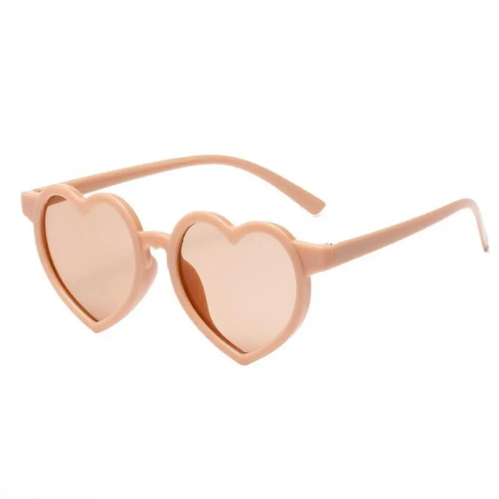 Unisex Heart Shaped Sunglasses, Trendy Rimless Design with Translucent Candy Color PC Lenses, Lightweight UV400 Protection for Parties, Integrated Hearts