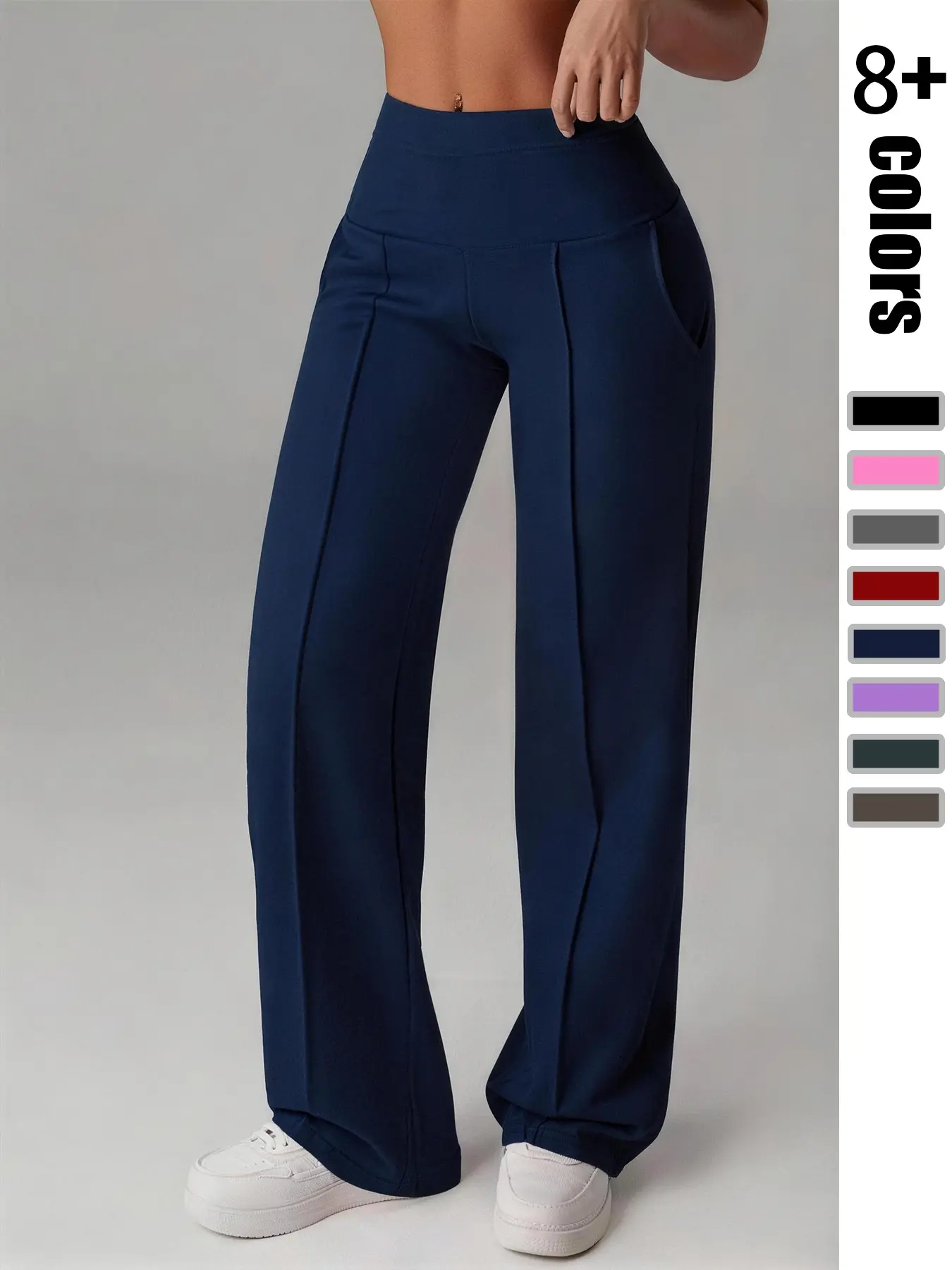 Women's Wide Leg Sports Pants, 2026 Spring Summer Casual Joggers, Outdoor Workout Sweatpants, Sporty Trousers, Side Pockets, Loose Fit, Home Wear, Beach, Daily Use