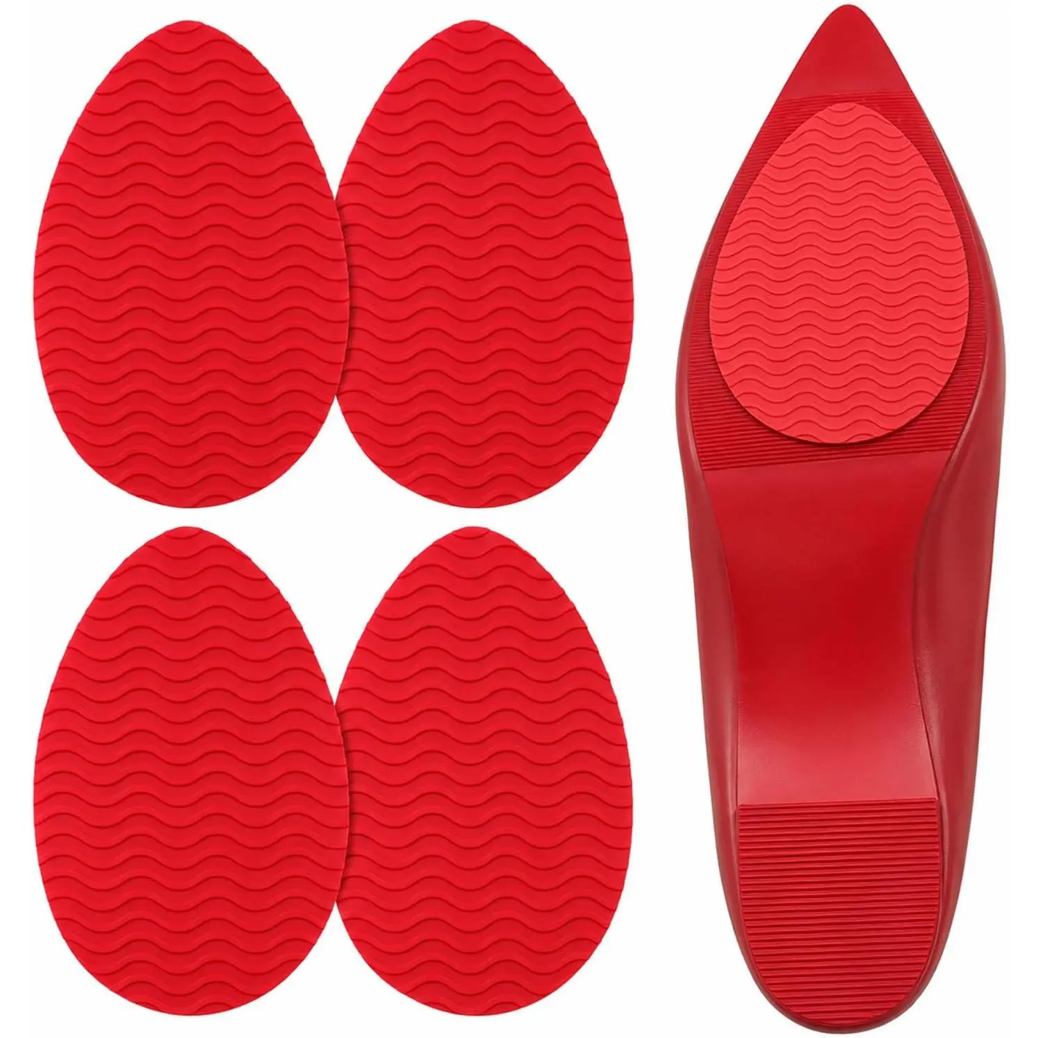 Non- Skid Shoes Pads Adhesive Shoe Sole Protectors (Red)