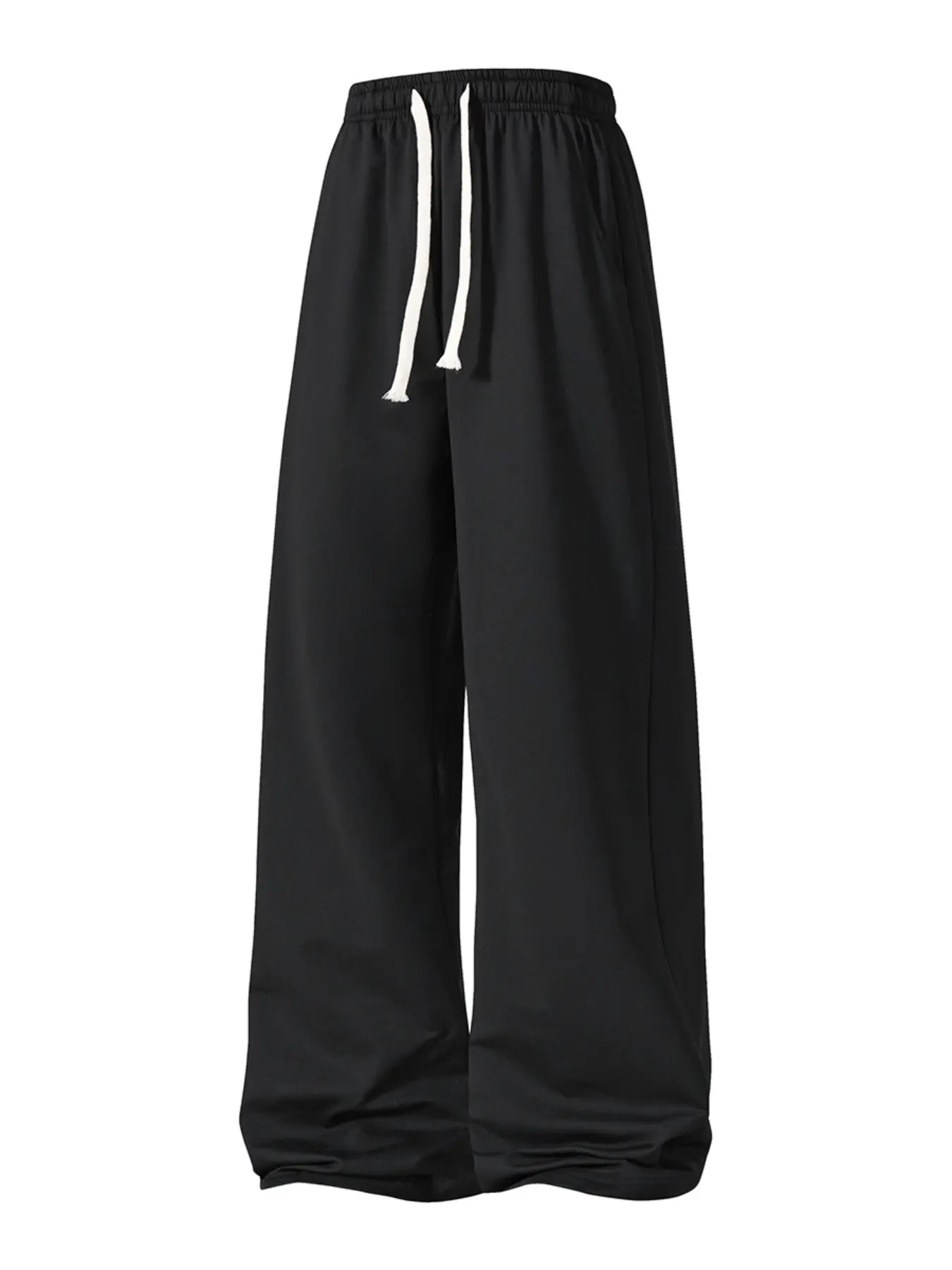 Men's Colorblock Drawstring Wide Leg Baggy Oversized Knit Sweatpants, Loose Fit Drop Hem Pants, Streetwear Casual Long Trousers for Daily Wear