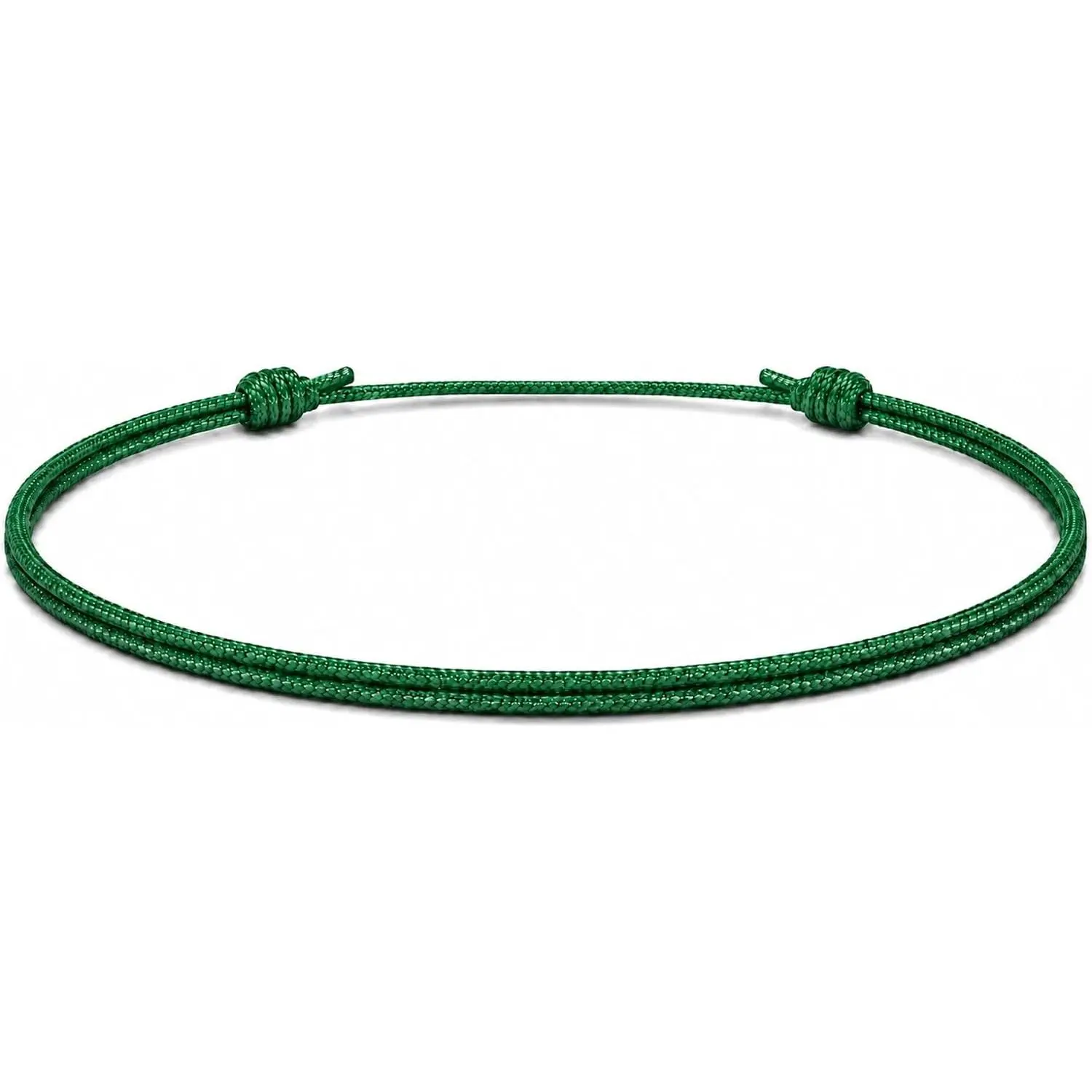 Thin Green String Bracelet for Men Women Teen, Adjustable Cord | Water-resistant nylon, surfer friendship style, unisex summer beach accessory, rope bracelet, symbolic   cord