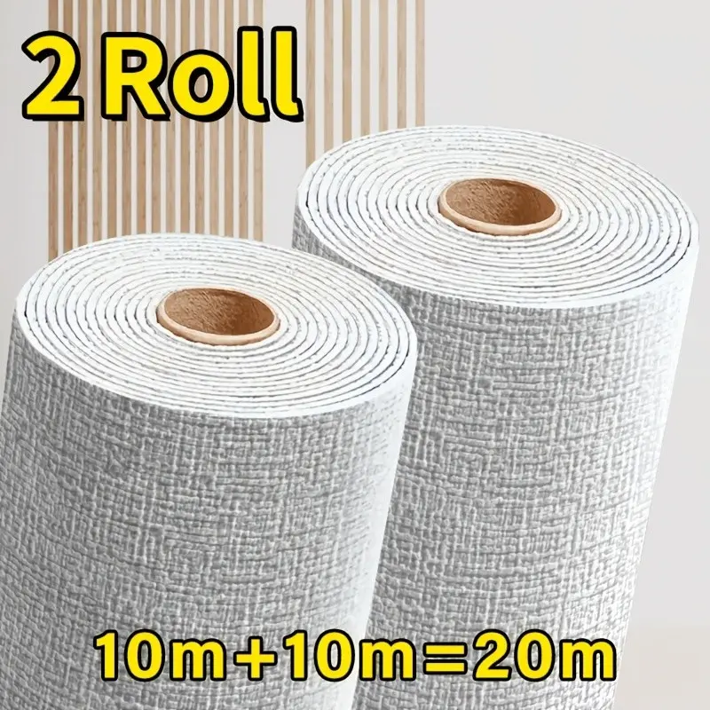 2 Rolls 10m Self-Adhesive Wallpaper, Ixpe Foam Wall Stickers, Peel and Stick Wallpaper, Easy Installation, Cut and Remove, Removable Wallpaper, Home Decor Renovation, Living Room, Office, Bedroom