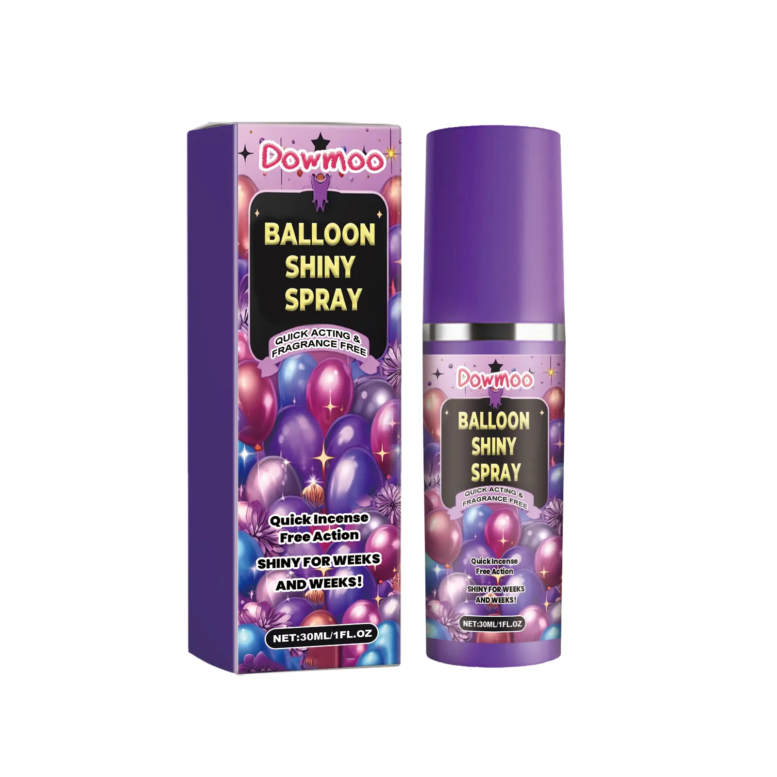 Instant Balloon Shine Treatment Spray - No-Wipe High-Gloss Coating with 1,2-Hexanediol, Easy to Use, Enhances Brightness for Event Planners, Happy Birthday Celebrations