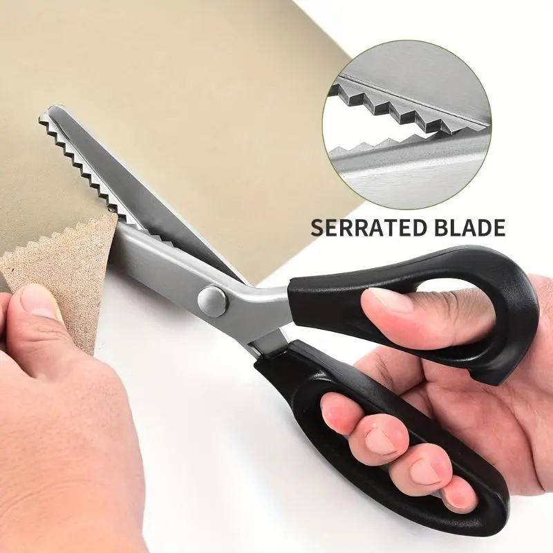 Stainless Steel Zig Zag Scissors with Serrated Teeth - Perfect for DIY Crafts, Lace, Dressmaking, Sewing & Tailoring - Durable & Sharp, Lace Crafting Tool| Sharp Cutting Tool| Durable Craftsmanship, S, Crafting Sewing Tools
