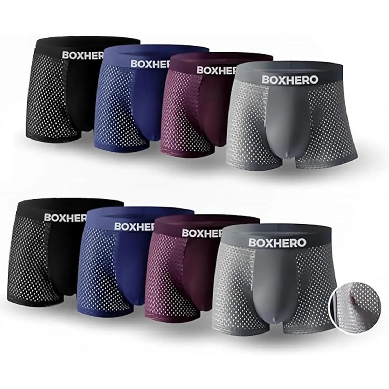 [2026 Upgrade Bamboo Boxer Briefs- Breathable Mens Underwear, Built-in with 3D Pouch Comfortable Underwear for Men