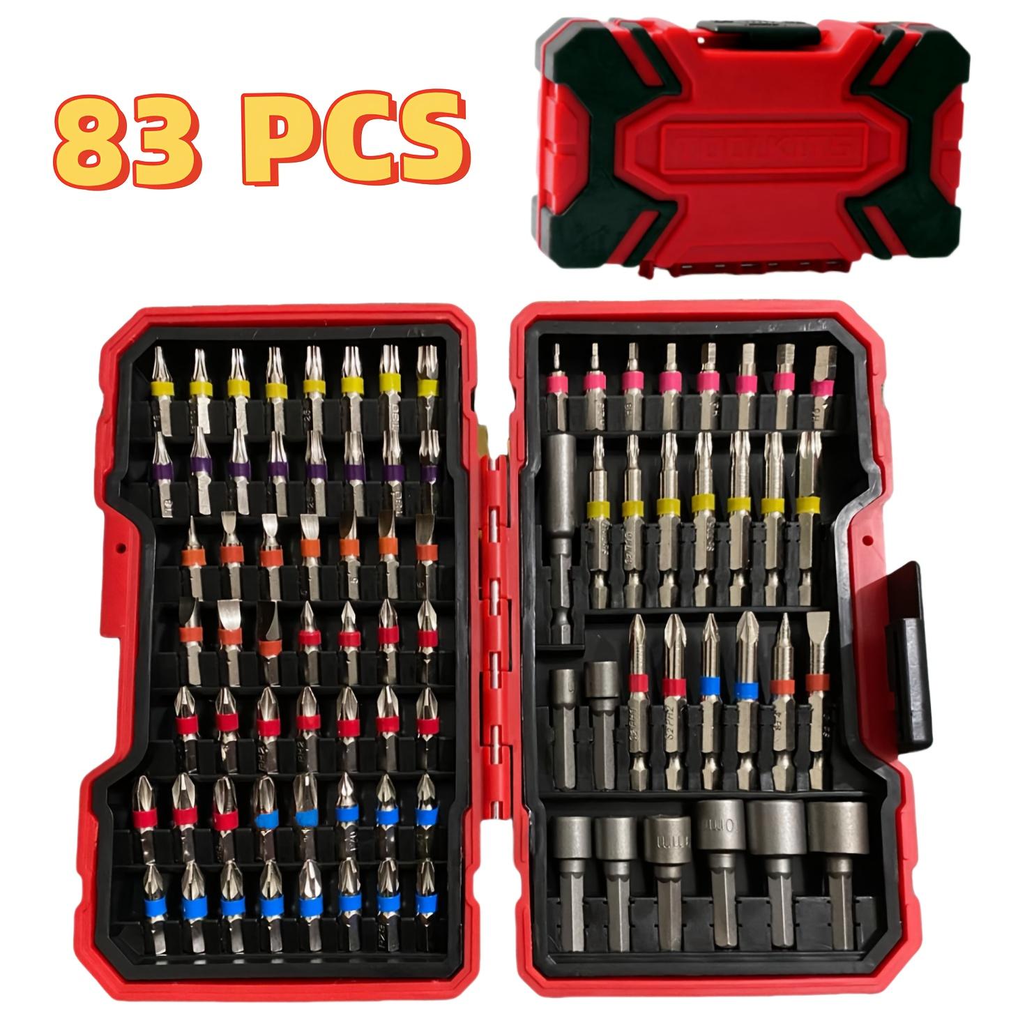 Impact Driver Drill Bit Set, Magnetic Nut Driver Set, S2 Steel Cross Slot, Slotted, Square, Star, Hex, Torx Bits, Screwdriver Bit Set, Power Tool Accessories