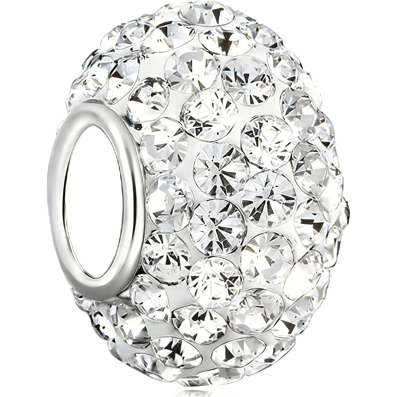 Sparkle Simulated Birthstone Charms - Large Hole Rhinestone Pave Spacer Bead, Synthetic Crystal Accent for Bracelets & Necklaces, Lovely Mother-Daughter Gift(Gift)