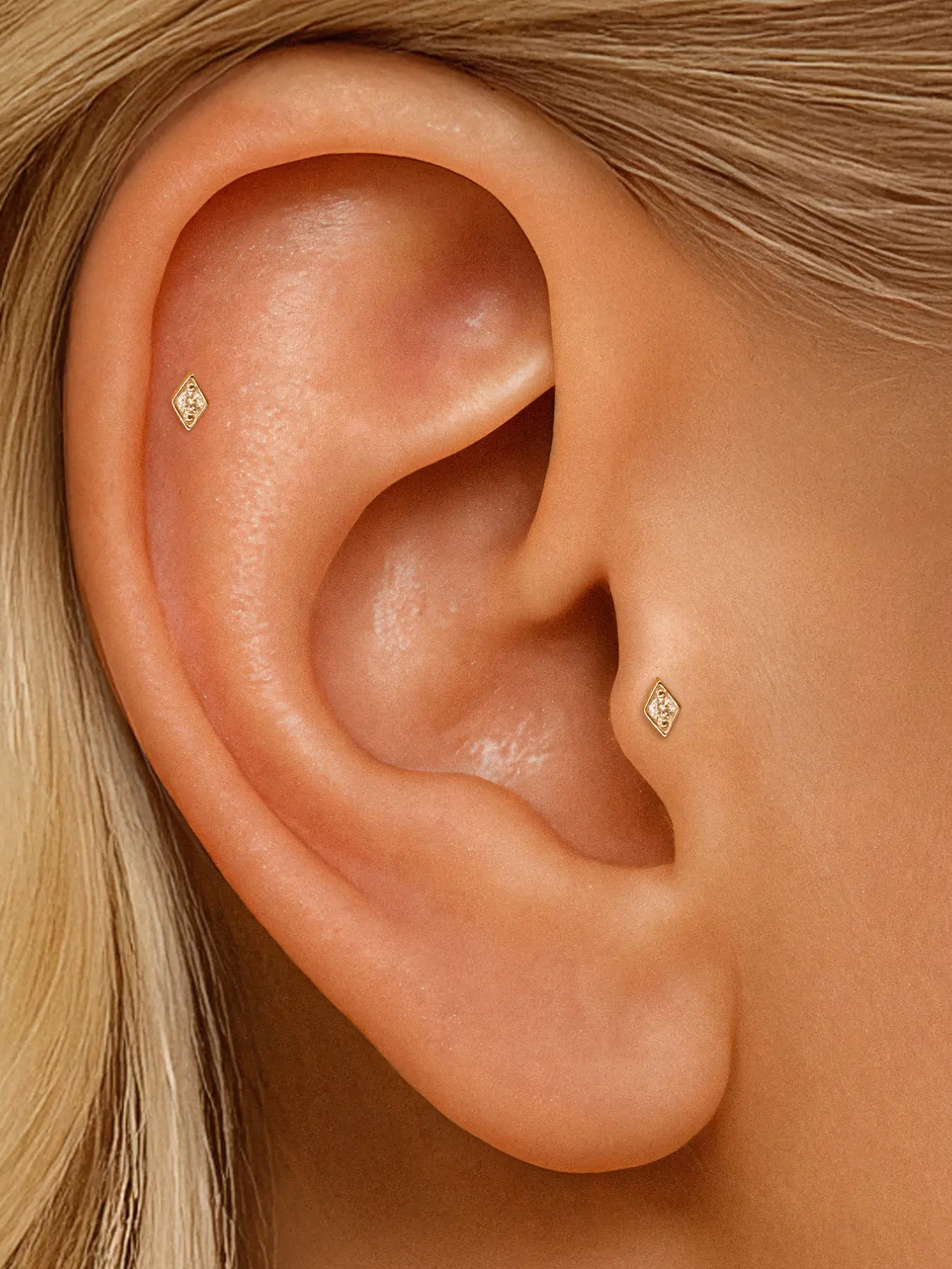 1pc Flat Back Piercing Stud, Gold or Silver Optional, New 925 Sterling Silver Ins Style Zircon Inlaid Ear Bone Nail, Compact Exquisite Shape, Anti-Allergic Design, Hypoallergenic Earrings Flat Back, Comfortable Long-Term Wear, Stud Earrings
