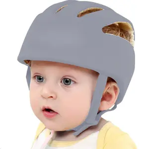 Adjustable Baby Head Protector, Baby Helmets  Crawling Walking Lightweight Safety Baby Helmet Jumping Running Breathable Hat Infant Essentials Toddler Helmets 6-24 Months (Gray)