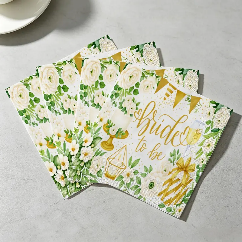 20pcs Wedding Theme Disposable Paper Towels, Party Cocktail Napkins, Kitchen Restaurant Paper, Multi-Event Use