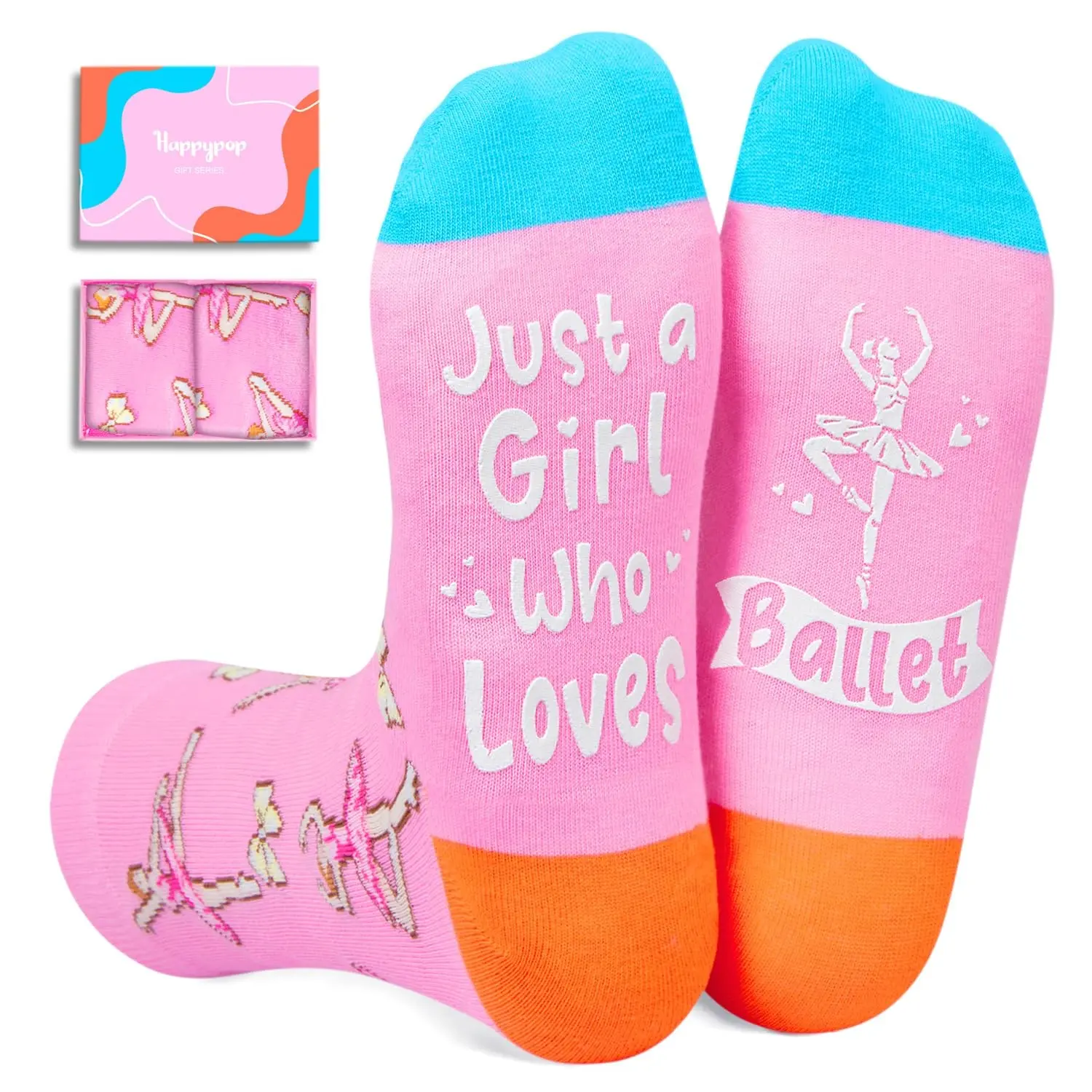 HAPPYPOP Ballet Gifts for Women Teens - Ballet Ballerina Dance Teacher Socks, Dancing Presents for Dancers