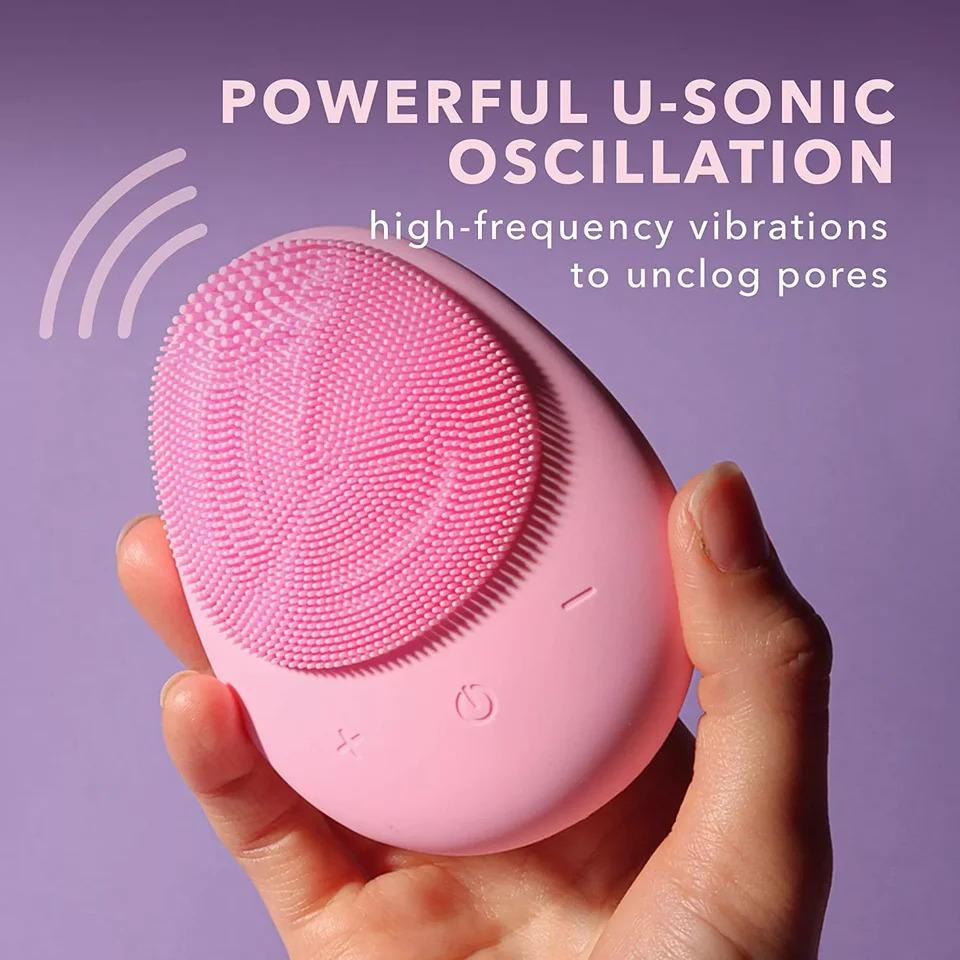2026 Wireless Korean Skin Care Face Clean Massage Silicone Electric Face Cleansing Brush Face Exfoliating Facial Cleansing Brush