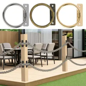5pcs Retro Metal Rope Ring Bracket with Screws, Wall-Mounted Ceiling Hooks for Fences, Stairs, Railings, Drawers, Cabinets, Antique Door Rings