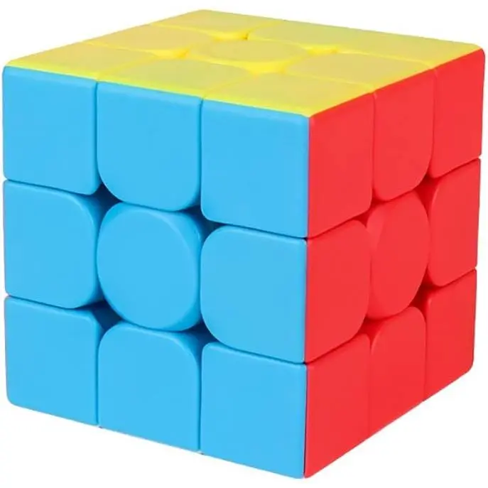 Stickerless 3x3x3 Plastic Speedcube - Unisex Rubix Cubes with Smooth-Turning, Anti-Sticky Features, Educational Puzzle Toy for Ages 8+ to Boost Concentration & Responsiveness