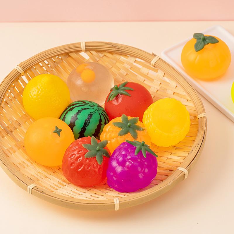 Creative Anti Stress Ball Abreact Squeeze Pinch Water Ball Stress Relief Toys Imitation Egg Tomato Squishy Fidgets Vent Toys