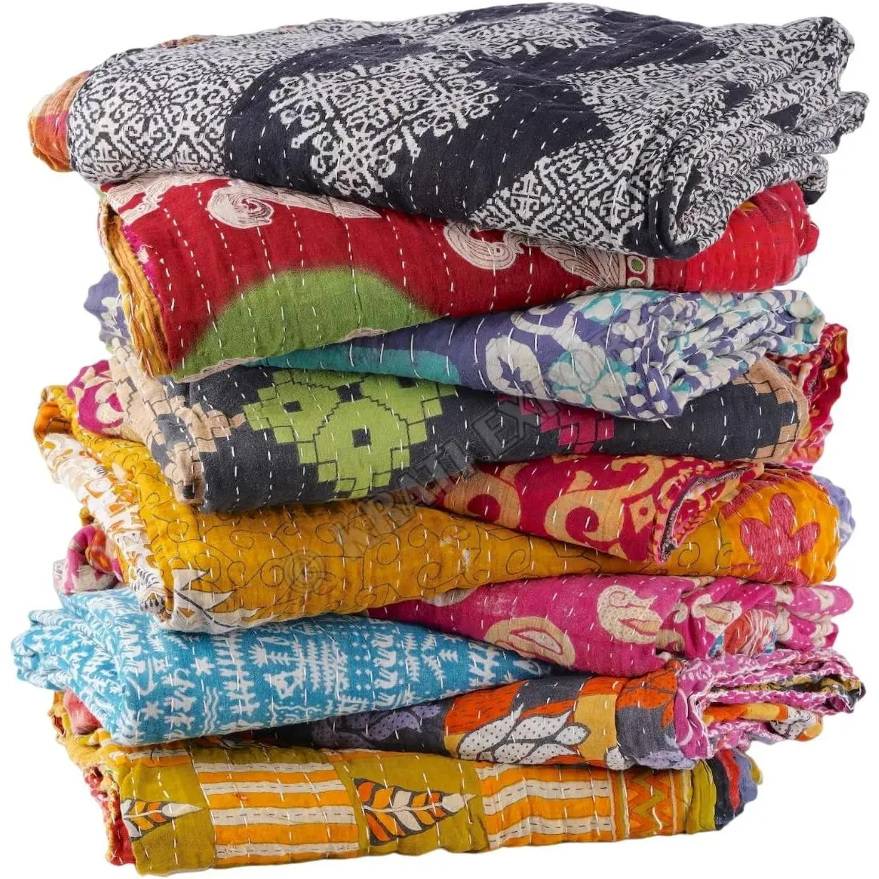 Vintage Handmade Kantha Quilt from Old Saree Gudari Boho Bedding Throw Blanket BedspreadGift