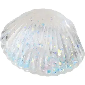 Stress Relief Toy, Clear Shell Squeeze Toy Stress Relief Glitter Stress Sugar Ball Sensory Toy Soft Decompression Fidget Toy Party Favors (Blue)