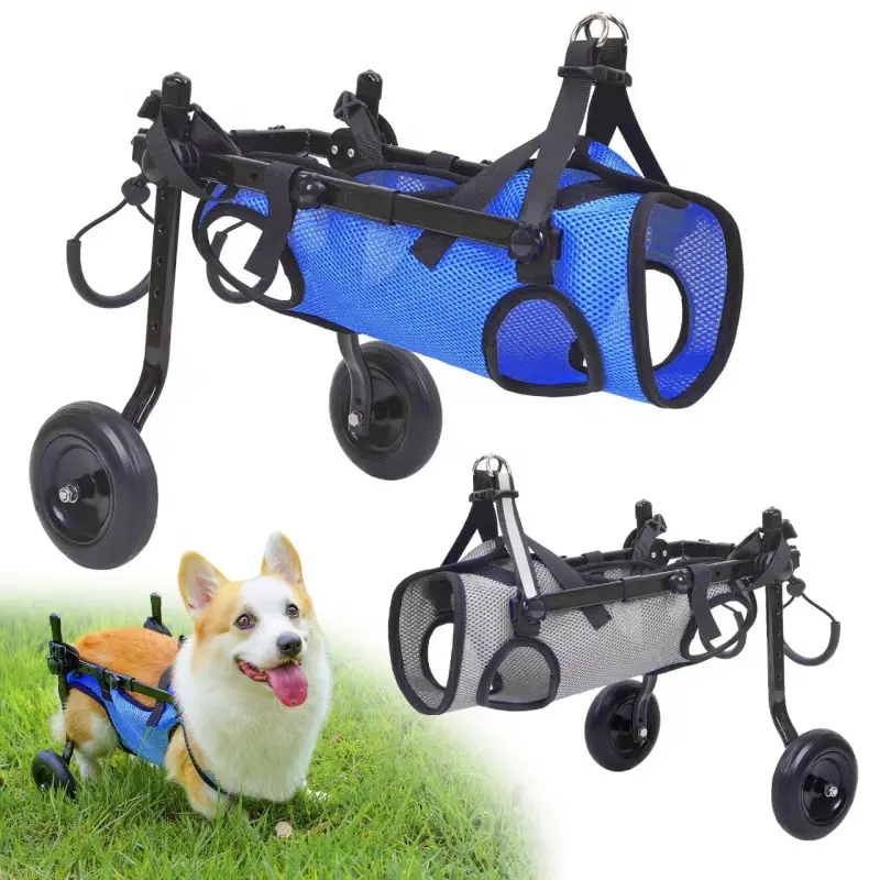 Metal Dog Wheelchair with Metal Frame - Multi-Size Rear Leg Injury Support Cart, Hind Leg Disability Recovery Tool for Small to Large Dogs, All Seasons Walking Assistance