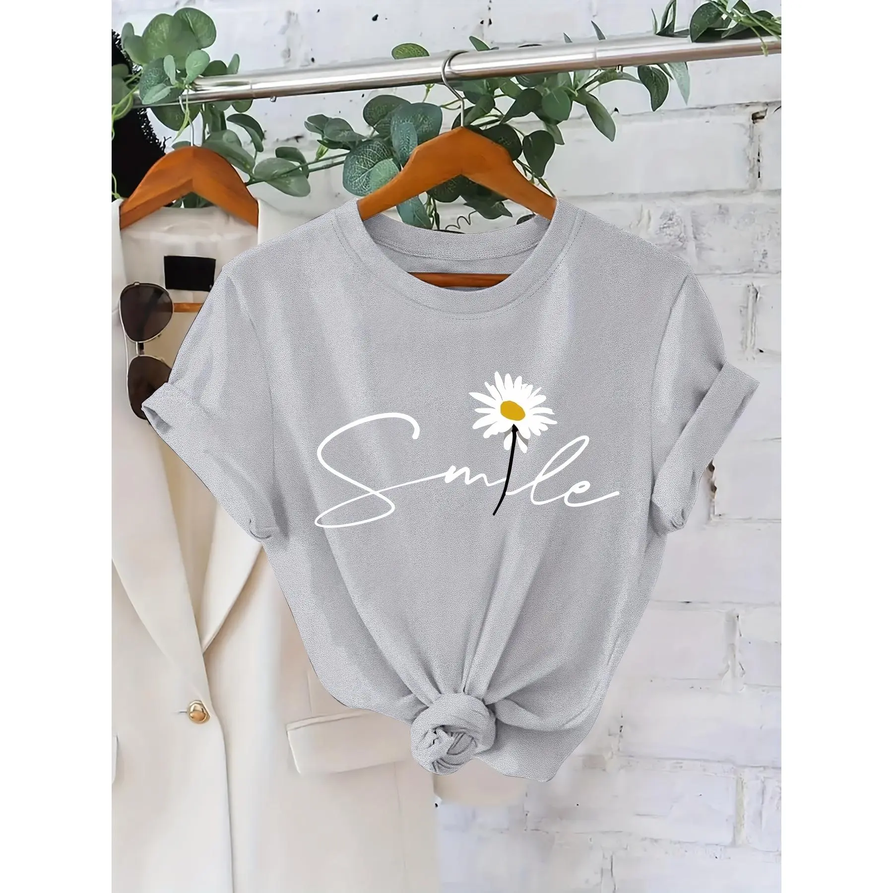 Da'erling Women's Short-Sleeve Round Neck Cotton Sports Top - Special Edition, Black, Viral TikTok Sarcastic Funny Music Print, Comfortable Street Style, Polyester-Blend, Trendy Casual Day Gift for Women