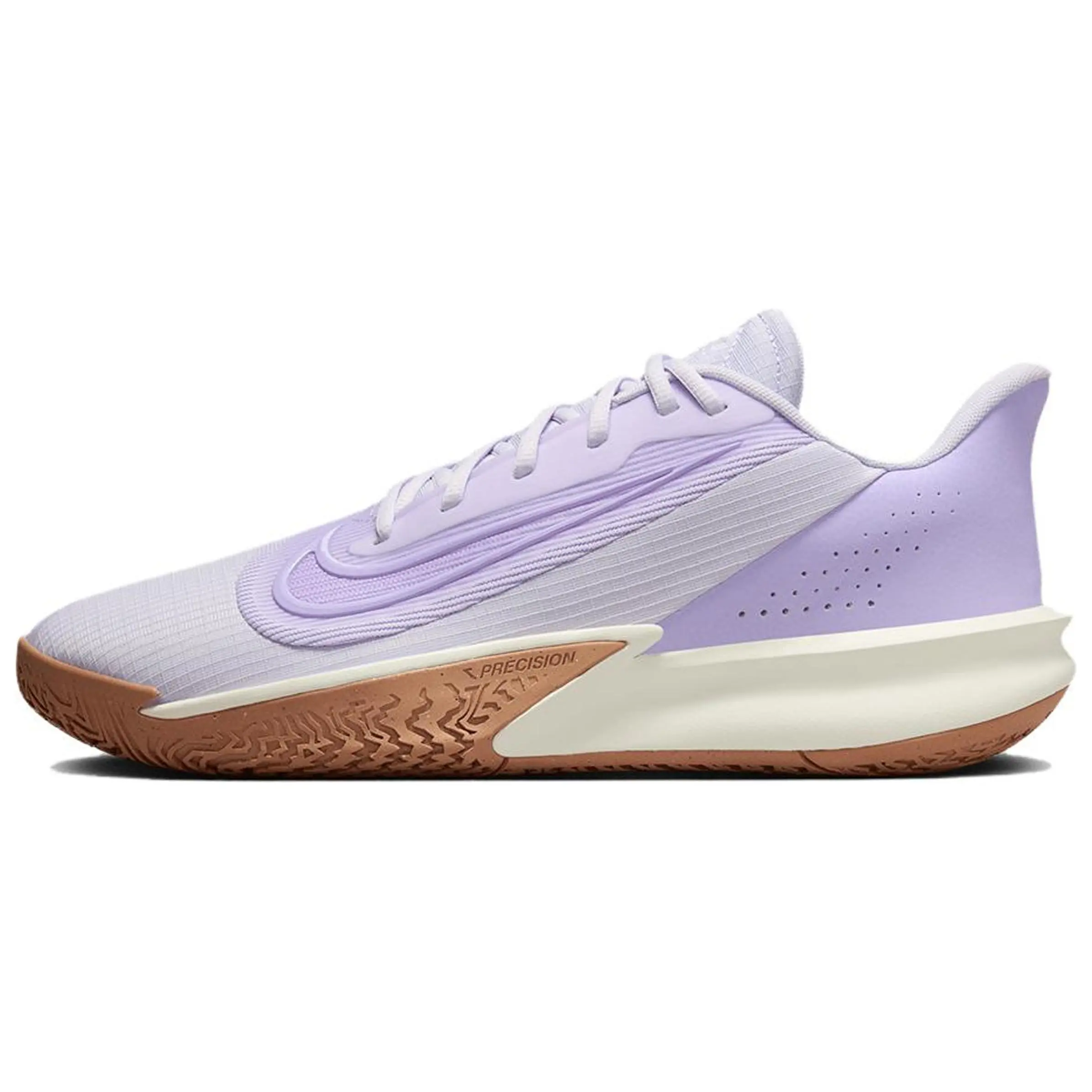 Nike Precision 7 Men's Low-Top Basketball Shoes – Stylish, Slip-Resistant, Durable, Light Purple Verifiable, with credentials and supporting global authentication