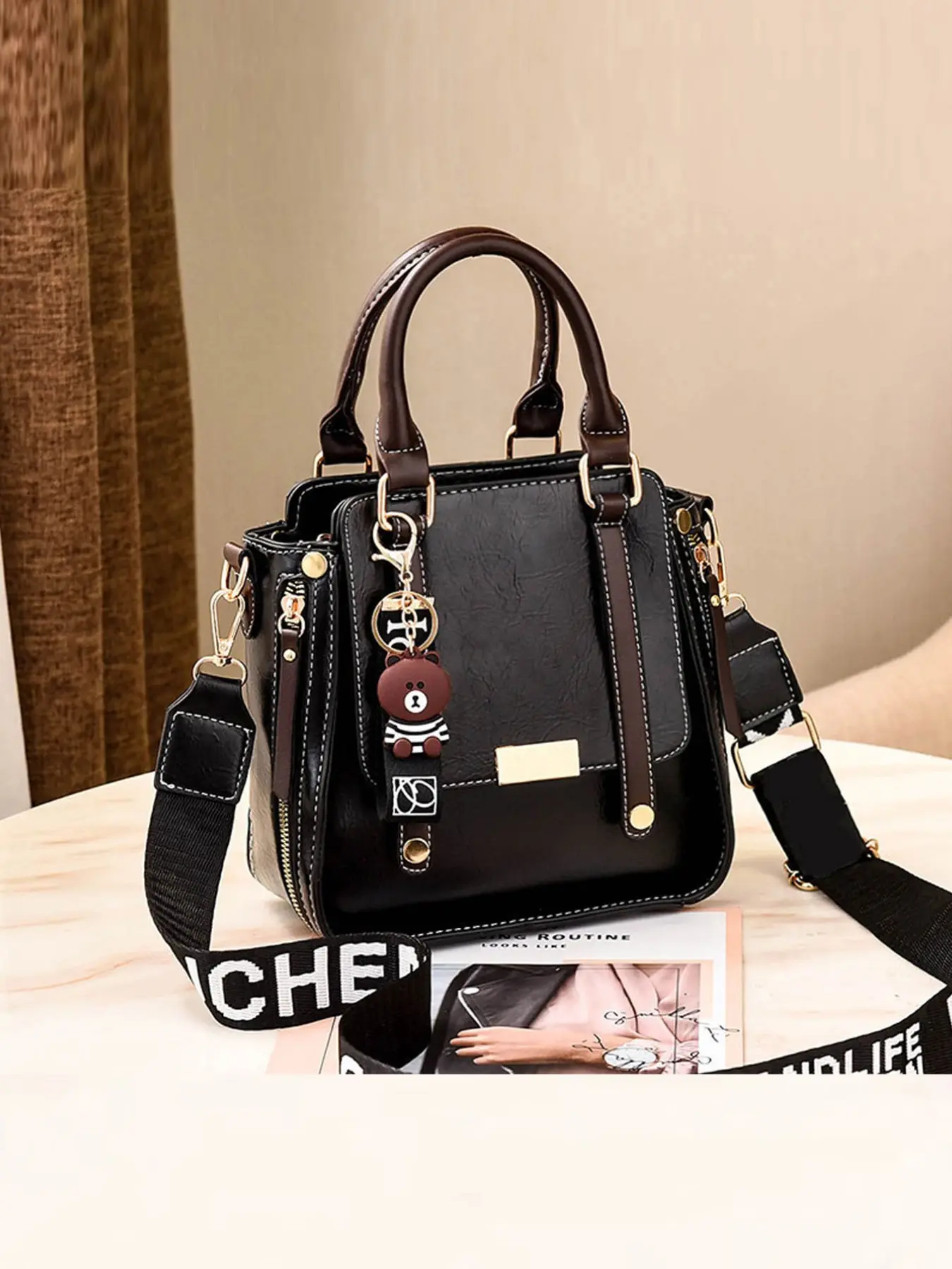 Fashion Retro Crossbody Handbag, Multi-Functional Large Capacity Shoulder Bag, Stylish Design, New Fashion Women's Small Square Bag, Versatile Travel Bag, Crossbody Satchel