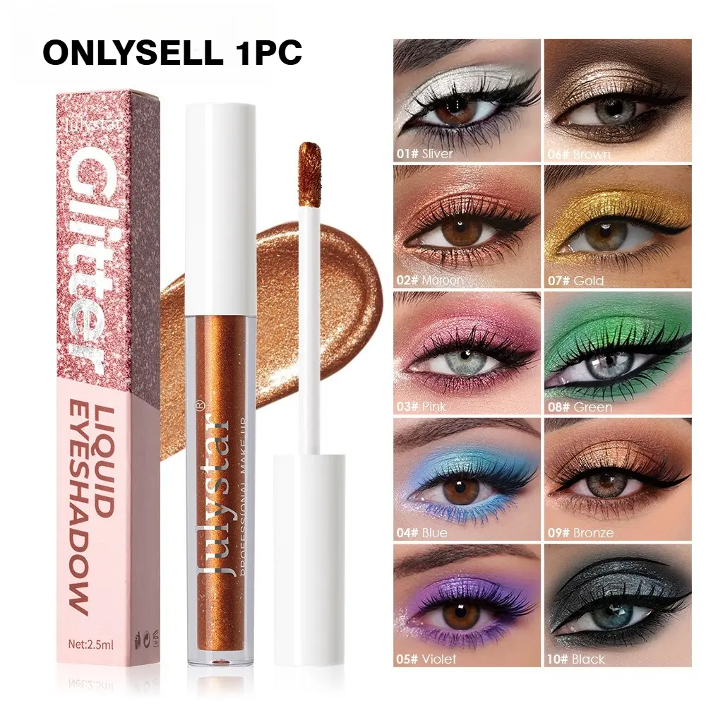 Waterproof Long-Lasting Halloween Eyeshadow Wholesale Stage Makeup, Glossy Metallic Eyeshadow, Metallic Gloss Liquid Eyeshadow, Perfect for Dramatic Looks