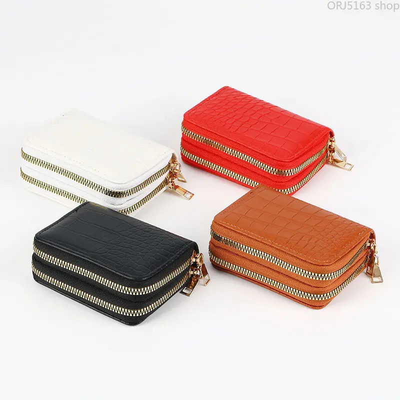 Waterproof PU Leather Clutch Purse for Ladies, Street Style Wallet with Crocodile Pattern, Lightweight Dual Zipper Multi-Slot Card Holder for Casual Daily Travel,summer,men,,Gradient,Color,Detachable,Plush,Tail,crossbody,Touchscreen,Winter,,elastic,waist,