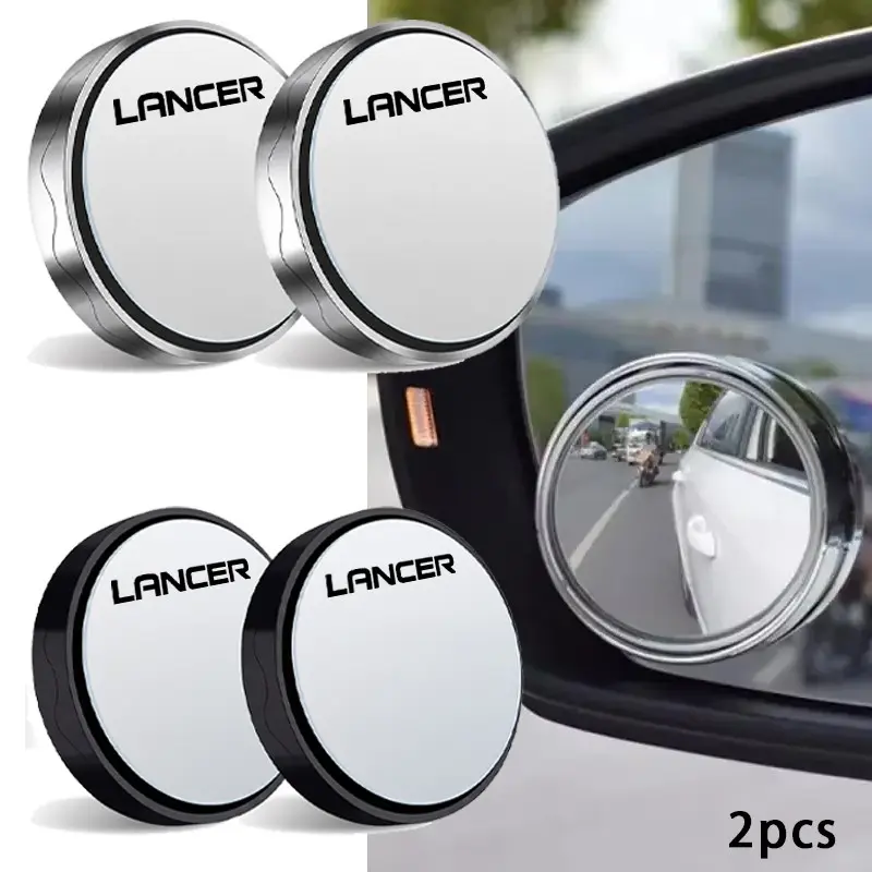 Mitsubishi Lancer 2pcs Blind Spot Mini Mirror, 360-Degree Rotating, Reverse Parking Aid, Safe Lane Change, Easy Install, Reflective