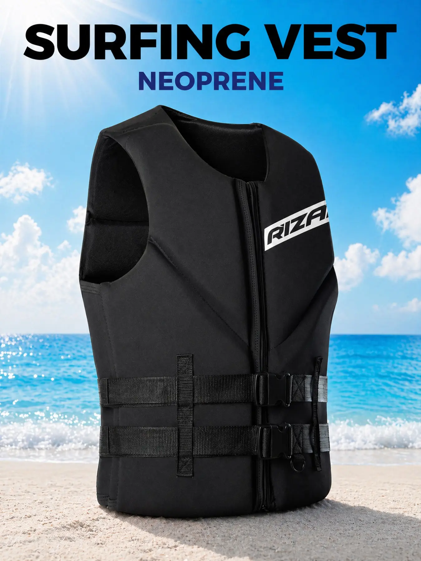 Adjustable Buoyancy Vest, 50n+ Floatation, Unisex Summer Water Sports Gear, Ideal for Swimming, Beach, Surfing, Kayaking